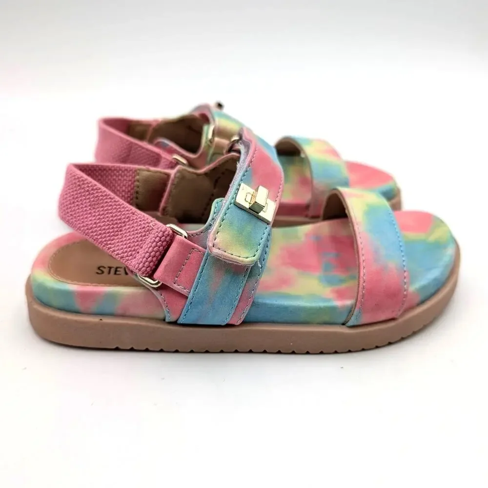 Steve Madden Breen Platform Sandals Open Toe Kids Pastel Tie Dye Size US12M
